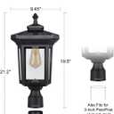 Solar Post Light Outdoor, ST4346Q Dusk to Dawn Solar Lamp Post Light with Pier Mount Base Bright Sandy Colored Bulb, Waterproof Aluminum Fence Pole Lights for Gates Yard Path Garden