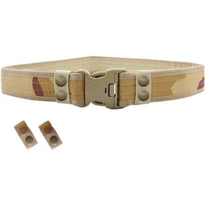Men's Tactical Belt, 1.5 Inches Heavy Duty Military Style Buckle Belt (Camouflage Sand)