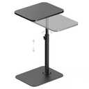 HzTinT Side Table Sofa Tray for Couch Heavy Metal Base Swivel/Adjustable Height, Sofa Bed Bathroom Study TV Tray C Shaped End Table Food Snack Trays for Eating