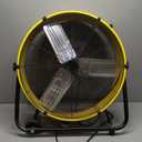 WARMLREC Industrial Fan 24 Inch Heavy Duty Drum 3 Speed 8800 CFM Air Circulation High Velocity Fan For Warehouse, Workshop, Factory, Commercial, Residential and Greenhouse Yellow