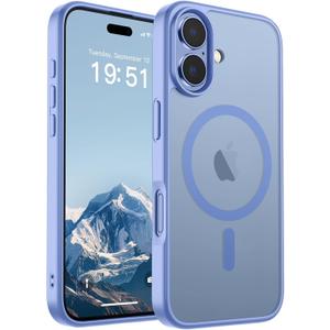 SUPFINE Magnetic for iPhone 17 Case (Compatible with MagSafe)(Military Grade Drop Protection) Translucent Matte Shockproof with Anti-Fingerprint Phone Cover,Blue Purple
