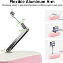 elitehood 18 inch Kindle Stand for Reading in Bed, Adjustable Tablet Pillow for Lap, Soft Kindle Pillow Stand for Bed Compatible with 6-13 inch Cell Phone, iPhone, iPad Pro Air Mini, Tablets, Pink (18in Viewing Height)