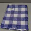 Hiasan Checkered Round Tablecloth 60 Inch - Waterproof Stain and Wrinkle Resistant Washable Fabric Table Cloth for Dining Room Party Outdoor Picnic, Royal Blue and White