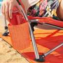 Huskfirm Low Beach Chairs 2 Pack Lightweight Beach Chairs for Adults Orange | Folding Aluminum Backpack Beach Chair with Cup Holder & Carry Bag, Heavy Duty Beach Chair Set for Beach, Camping, Concerts