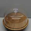 Acacia Wood Cake Stand with Lid, 12'' Round Cake Holder with Clear Acrylic Cover, 2 in 1 Dessert Table Display Set & Charcuterie Board, Kitchen Decor for Birthday or Wedding