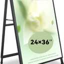 A Frame Sign 24x36 Inches Portable Sandwich Board Outdoor Sign Holder Heavy Duty Display Double Sided Sidewalk Sign Ideal for Mall Restaurant Supermarket Trade Shows (Frame only),1PACK