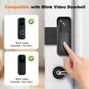 Blink Doorbell Mount, Anti-theft Metal Doorbell Camera Mount No Drilling with Rain Cover for Blink Video Doorbell 1st & 2nd Gen, No Block Sensor Doorbell Bracket Kits for Rental Apartment Black