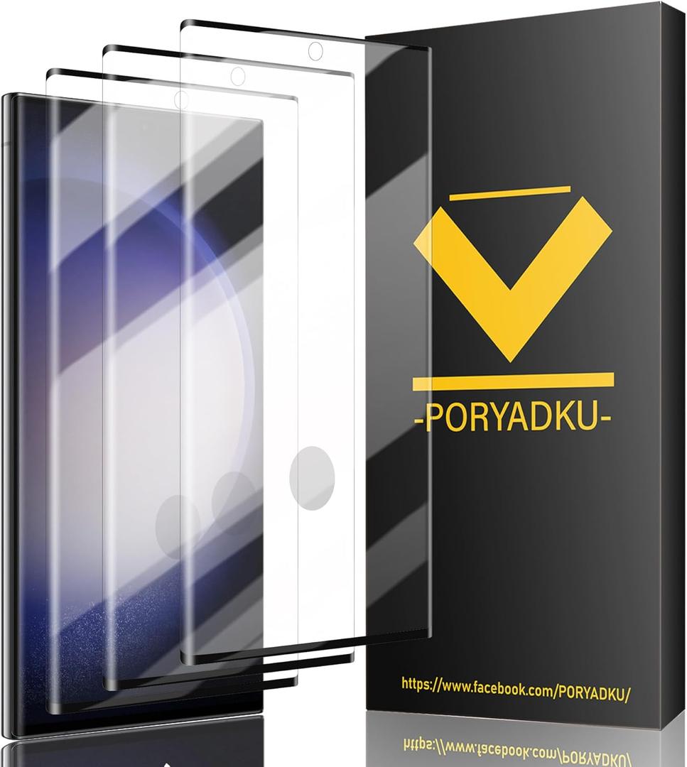 Tempered Glass For Samsung Galaxy S23 Ultra Screen Protector[3 Pcs], Easy installation, 9H hardness Scratch resistant, Fingerprint Compatible with S23 Ultra Glass Screen Protector