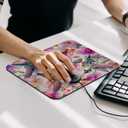 Small Mouse Pad Blossoming Flowers Hummingbirds Desk Pad, Comfortable Mouse Mat with Non-Slip Rubber Base, 8.3" x 9.8" Mousepad for Computer, Laptop, Game, Office & Home