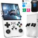 R36MAX Retro Handheld Game Console,4.0 Inch Retro Gaming Console with 64GB Memory,Support 30+ Emulators,Open Source Linux System Hand Held Game Console,4000mAh Battery (White)