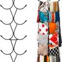 Scarf Hanger 12 Storages,Purse Hanger with 360 Swivel Hook,Scarf Organizer Scarf Hangers for Closet,for Scarves, Shawl,Belt,Purse & Baseball Cap (Black)