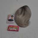 RENERSHOW Grey Bob Short Wigs for White Women Ombre Gray Bob Wig with Bangs Straight Bob Haircuts Heat Synthetic Wigs for Old Lady