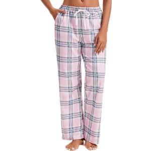 Womens Pajama Pants Plaid Sleep Lounge Pj Bottoms With Pockets (XX-Large)