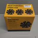 VODA Wood Stove Fan Heat Powered Fireplace Fans Non Electric, Heat Activated Thermal Fan for Wood Burning Stove/Log Burner, Stove Accessories Thermometer