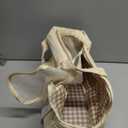 Dog Purse Carrier for Small Dogs Rabbit cat with Large Pockets, Cotton Bag, Dog Carrier Soft Sided, Collapsible Travel Puppy Carrier (Beige, 13.6" L x 6.5" W x 10" H)