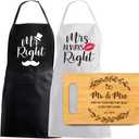 Mr & Mrs Aprons with Pocket Cutting Board Gifts Set for Couples 2026, And So Together They Built a Life They Loved, Bridal Shower, Engagement, Housewarming Gifts
