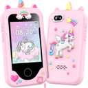Kids Smart Phone for Girls Toys, Gifts for 3-10 Year Old Girl Boy Christmas Birthday Kids Toys, 2.8" Touchscreen Toddler Learning Cell Toy Phone with Dual Camera, Game, Music Player, 8GB Card Pink