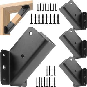4Pcs 45-Degree Angle Bracket for 2x4 Post(Actual 1.5''x3.5''), Heavy Duty Connector Brace 45-Degree Pergola Support Brace for Pergola, Gazebo Wood Post