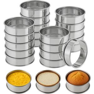 EupHHonycs 20 Pieces Crumpet Rings 3 Inch Inside Non-Stick English Muffin Rings Stainless Steel Double Rolled Metal Baking Tart Ring Molds for muffins, pancakes