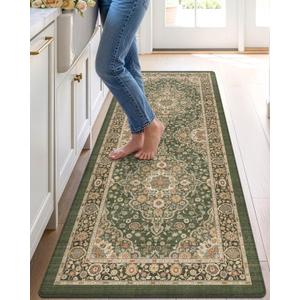 DEXI Anti Fatige Cushioned Kitchen Floor Mats Non Slip Runner 24x87, Green
