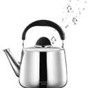 Tea Kettle, 18/8 Stainless Steel Whistling Teapot, 6 Quart, Fast Boiling, Heat Resistant Handle (6L,Silver)