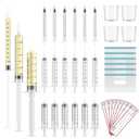 60 Sets 1/3/5Ml Colostrum Collector Kit Include 1/3/5ml*20 No Needle Sterile Syringes with Cap, 4 Measuring Cup, 6 Zip-lock Storage Bags, 60 Labels for Breast Milk Collector