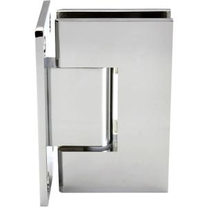 Shower Door Hinge in Chrome  Full Back Plate, Solid Brass 90 Degree Square Standard, Wall to Glass, Self-Centering Pivot, Fits 3/8" to 1/2" (10 to 12 mm) Frameless Bathroom Glass Doors