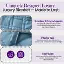 Cooling Weighted Blanket for Adults, 20 lb Queen (60"x80") Bamboo Viscose Weighted Blanket, Silky-Soft, Heavy, Oeko-TEX Certified, 7-Layer Design, with Travel Bag Blue