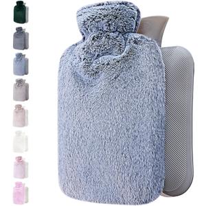Qomfor Hot Water Bottle with Soft Cover - 1.8L Large - Classic Hot Water Bag for Pain Relief, Neck and Shoulders, Feet Warmer, Menstrual Cramps, Hot and Cold Therapy - Great Gift for Women - Blue