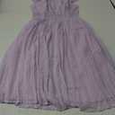 PATPAT Girls Casual Ruffle Sleeves Dresses A-line Elegant Midi Party Dress 12_13 Years Purple