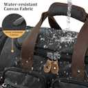 Gonex Canvas Duffle Bag for Travel, Expandable Water Resistant 50L Carry on Duffel Overnight Weekender Gym Bag with Wet Dry Separation Pocket & Suitcase Handle Sleeve, Dark Grey