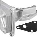 Engine Oil Cooler Kit Compatible for Nissan Altima 2007-2013, Durable Aluminum Alloy Silver Tone Transmission Oil Cooler with Gasket