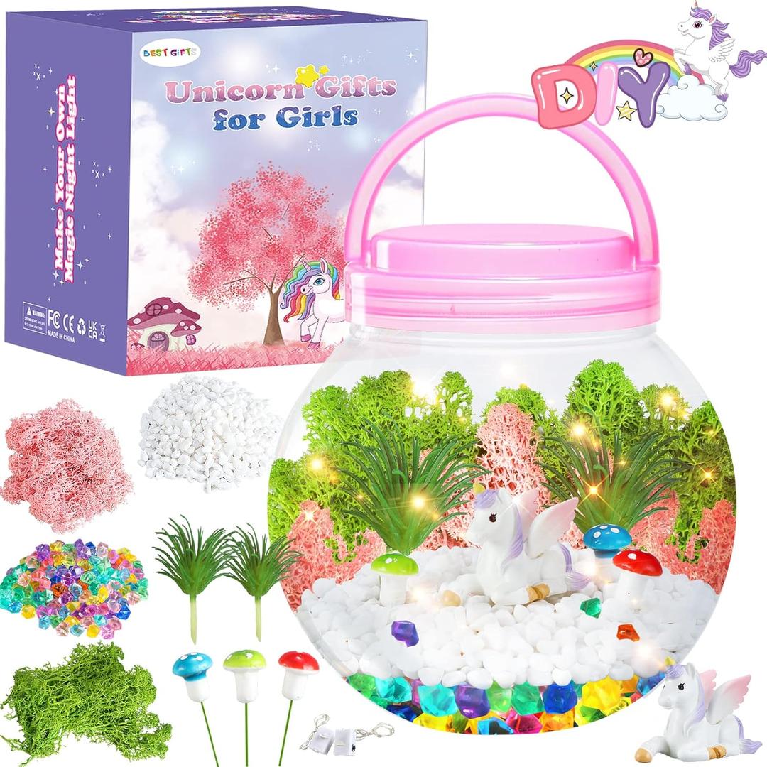 HONGID Unicorn Terrarium Crafts Kit for Girls - Unicorn Craft Kit for Kids,Unicorn Toys for Girls,Kids Christmas Girls Gifts for Teen Girls Age 3+