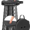 NUMANU 2026 Upgraded Padded Collapsible Stool, Max 620lbs 2.5"-18" H Adjustable Portable Folding Stool for Adults, Retractable Foldable Telescopic Seat Camping Chair or Footrest
