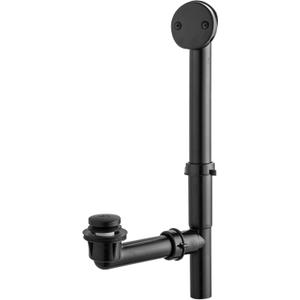 Artiwell 1-1/2" Black Tubular Bath Drain Kit with Tip-Toe Bath Drain Stopper, Touch-Toe Tub Drain, Tip Toe Bathtub Drain Waste and Overflow with Plug and Bathtub Overflow Drain Cover, Matte Black