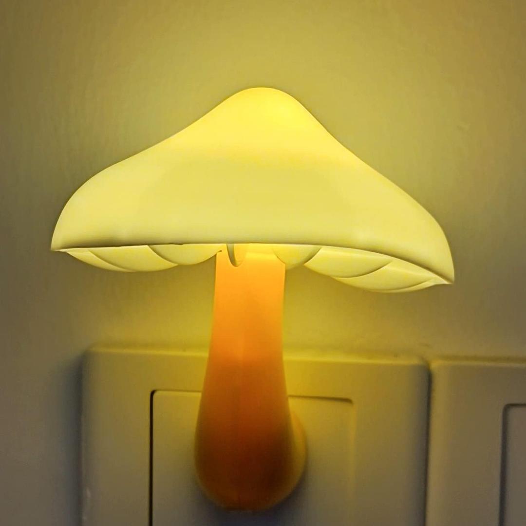 AUSAYE Sensor LED Night Light Plug in Wall Lamp, Energy Saving NightLight Cute Mushroom Night Lights for Adults Kids Bedroom,Bathroom,Toilet, Stairs, Kitchen,Hallway Corridor Warm White (1 Pack)
