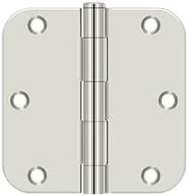 Deltana S35R514 3-1/2" x 3-1/2" x 5/8" Radius Hinge; Residential Thickness; Bright Nickel Finish