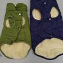 Syhood 2 Pieces Dog Jacket 2 Layers Fleece Lined Dog Jacket Warm Soft Windproof Small Pet Coat for Winter Cold Weather(S,Navy,Green)