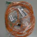 jenico Dog Tie Out Cable, 10/15/20/30/40/50/70/100/150FT Runner Cable with Swivel Hook and Shock Spring, Dog Leash Run Tether for Yard Outdoor and Camping,for Small to Medium Pets Up to 500 LBS (Orange)