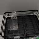 Extendable Dish Drying Rack Over Sink with Dish Drainer, Sink Organization and Storage Essentials with Silverware & Utensil Holder, Home and Apartment Decor, 12" W x 16.1~23" L, Black