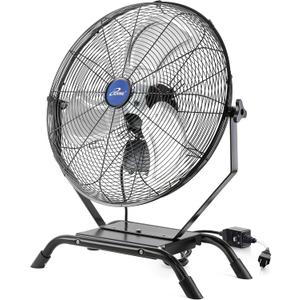 iLiving Wall Mounted/Floor Stand Variable 20 Inches Speed Indoor/Outdoor Fan, Industrial grade for Patio, Greenhouse, Garage, Workshop, and Loading Dock, 4650 CFM, Black
