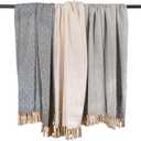 DII Diamond Throw Collection Cotton Woven, 50x60, White