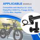 Ebike Full Twist Throttle for Macfox, 3 Pin Surron Style Throttle Grip Kit 12V-72V Compatible with HappyRun Freego Heybike Electric Dirt Bike