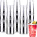 Goodluck 100PCS 10oz Plastic Cups for Party, Disposable Silver Plastic Cups, Cocktail Glasses for Wedding Thanksgiving, Christmas, and Parties