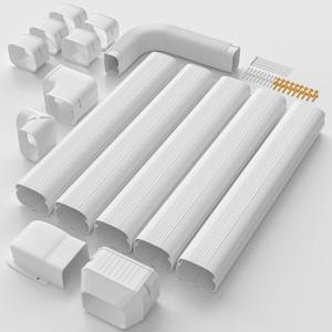 Mini Split Line Set Cover 5" 20Ft, PP Line Hide Cover Kit UV-Proof