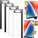 4 Pcs Monitor Memo Board with Clip for Computer, Acrylic Monitor Memo Board Computer Sticky Note Holder, Office Desk Accessories