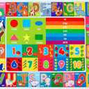 IMIKEYA Kids Educational Rug Playtime Collection ABC, Numbers and Shapes Learning Carpet Kids Play Rug Mat Playmat for Playroom Bedroom, 55.1 x 43.3 inch