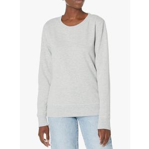 Amazon Essentials Women's Fleece Crewneck Pullover Sweatshirt Light Grey, L