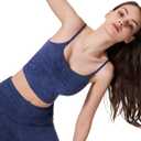 Women's Sweetheart V Neck Tank Top Adjustable Straps Workout Yoga Tops Going Out Basic Casual Crop Cami Shirts (Blue, L)