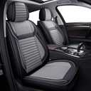 LINGVIDO Full Set Car Seat Covers, Faux Nappa Leather, Airbag Compatible and Waterproof Protectors for Sedans SUVs, Breathable Interior for Active Families, Pets, and Commuters (5 Seats, Black/Gray)